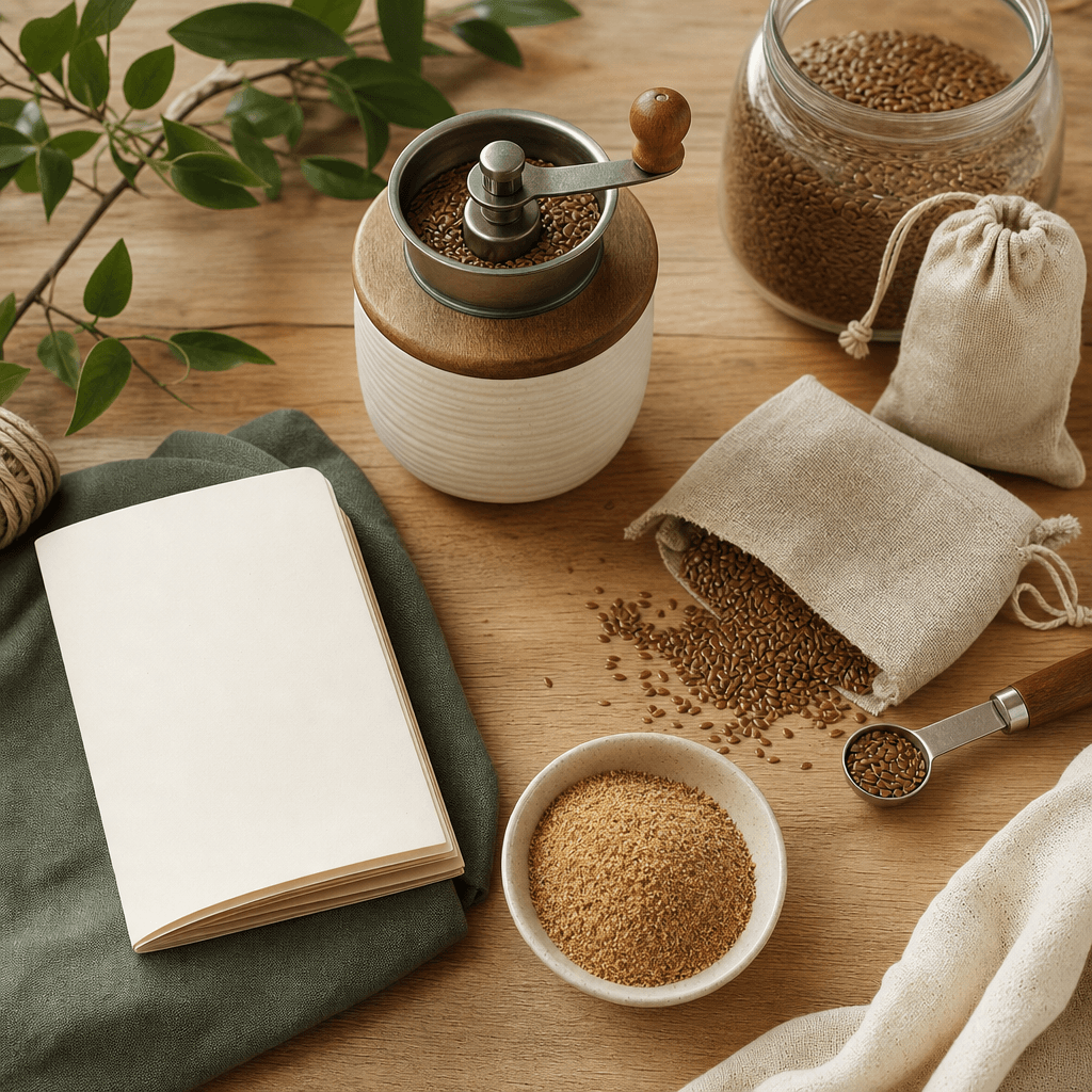 Starter Kit — Mill + Recipe Guide: Generated concept bundle visual; final kit photo pending physical sample and packaging proof.
